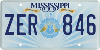 MS license plate ZER846