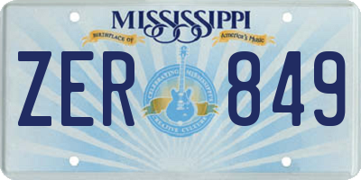 MS license plate ZER849