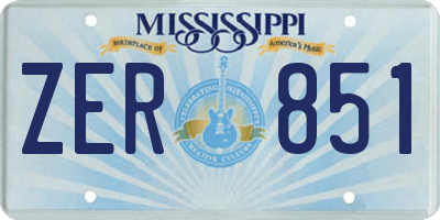 MS license plate ZER851