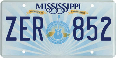 MS license plate ZER852
