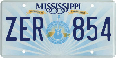 MS license plate ZER854