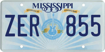 MS license plate ZER855