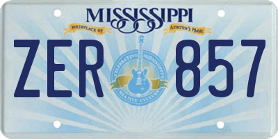 MS license plate ZER857