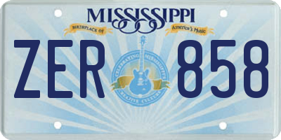 MS license plate ZER858