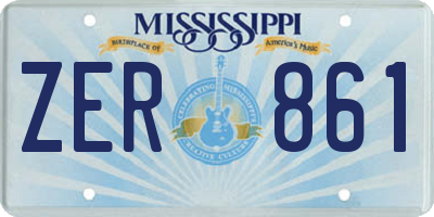 MS license plate ZER861