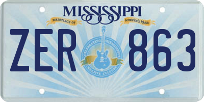 MS license plate ZER863