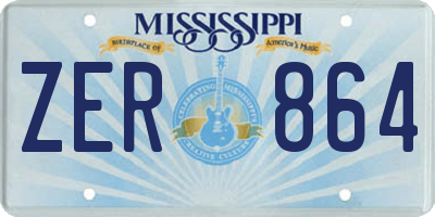 MS license plate ZER864