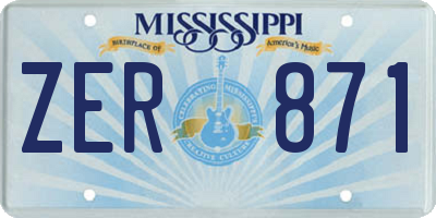 MS license plate ZER871