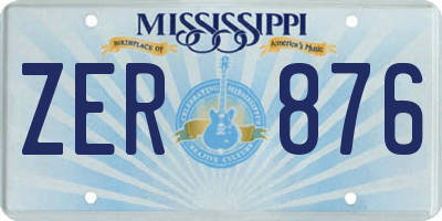 MS license plate ZER876
