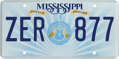MS license plate ZER877