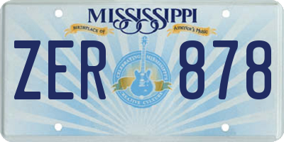 MS license plate ZER878