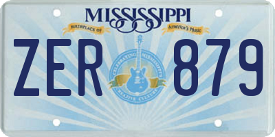 MS license plate ZER879