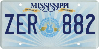MS license plate ZER882
