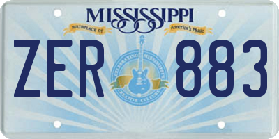 MS license plate ZER883