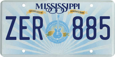 MS license plate ZER885