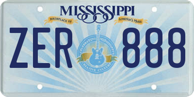 MS license plate ZER888