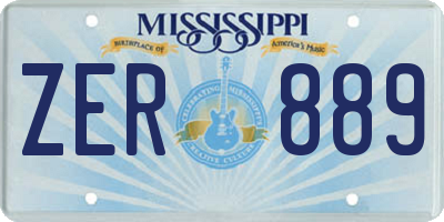 MS license plate ZER889