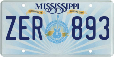 MS license plate ZER893