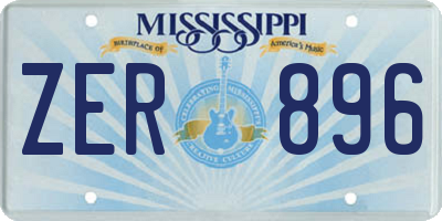 MS license plate ZER896