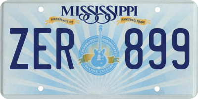 MS license plate ZER899