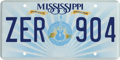 MS license plate ZER904