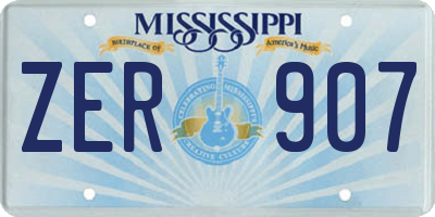 MS license plate ZER907