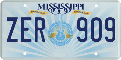 MS license plate ZER909