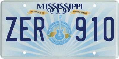 MS license plate ZER910