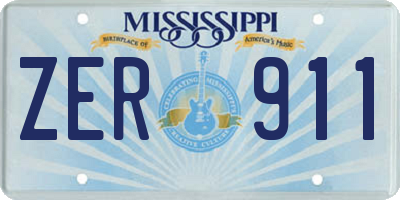 MS license plate ZER911