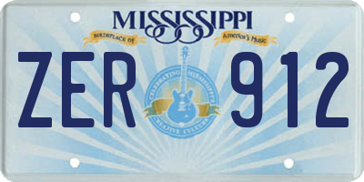 MS license plate ZER912