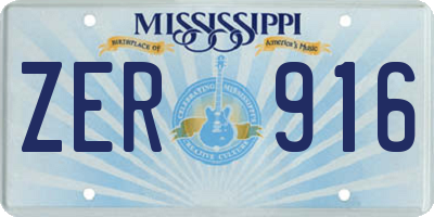 MS license plate ZER916