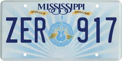 MS license plate ZER917