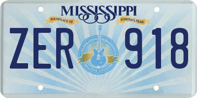 MS license plate ZER918