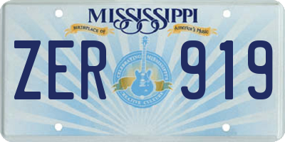 MS license plate ZER919
