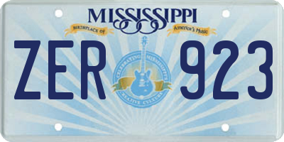 MS license plate ZER923