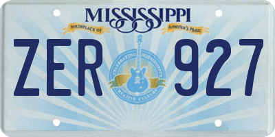 MS license plate ZER927
