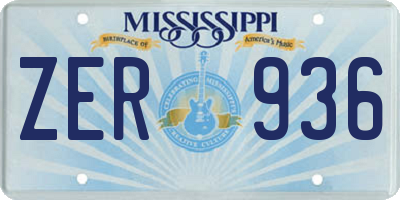 MS license plate ZER936