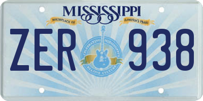 MS license plate ZER938