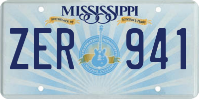 MS license plate ZER941