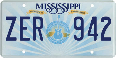 MS license plate ZER942