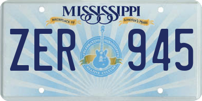 MS license plate ZER945