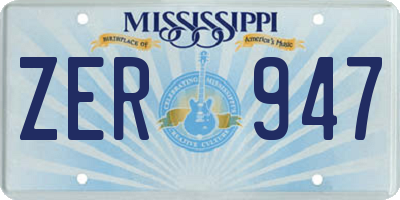 MS license plate ZER947