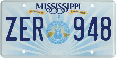 MS license plate ZER948