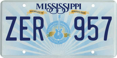 MS license plate ZER957