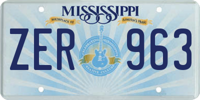 MS license plate ZER963