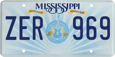 MS license plate ZER969