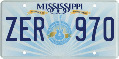 MS license plate ZER970
