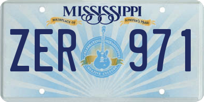 MS license plate ZER971