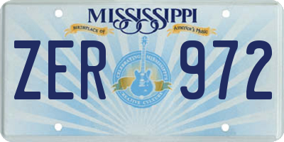 MS license plate ZER972