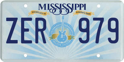 MS license plate ZER979